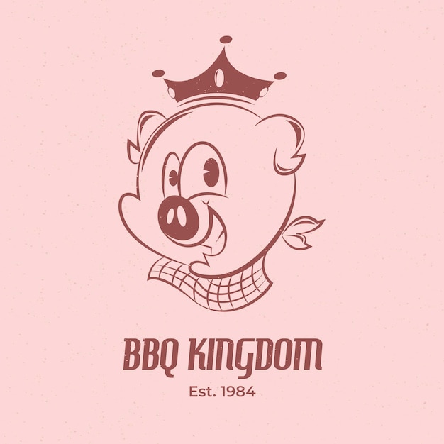 Logotipo detalhado do restaurante retrô dos desenhos animados