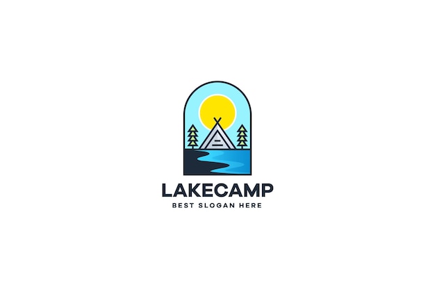 Logótipo do acampamento do lago