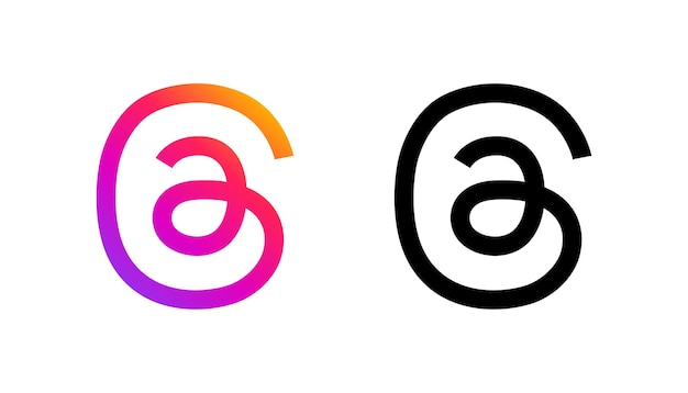 Vetor grátis logotipo do aplicativo threads em vetor de duas cores