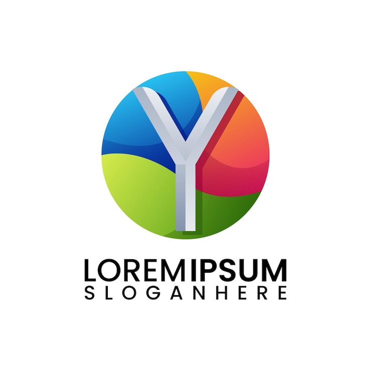 Vetor grátis logotipo do círculo da letra y