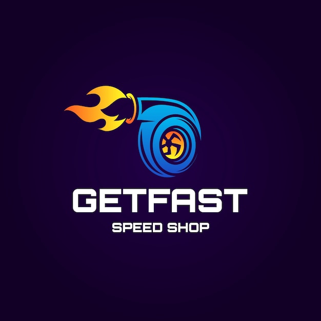 Logotipo do conceito de corrida gradiente
