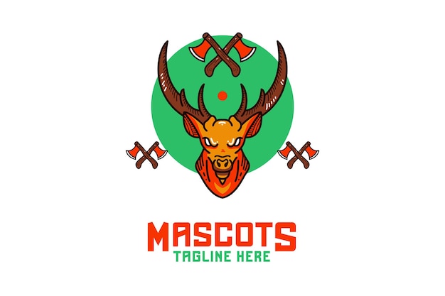 Vetor grátis logotipo do deer mascot