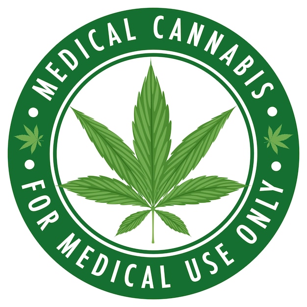 Vetor grátis logotipo do distintivo de cannabis medicinal