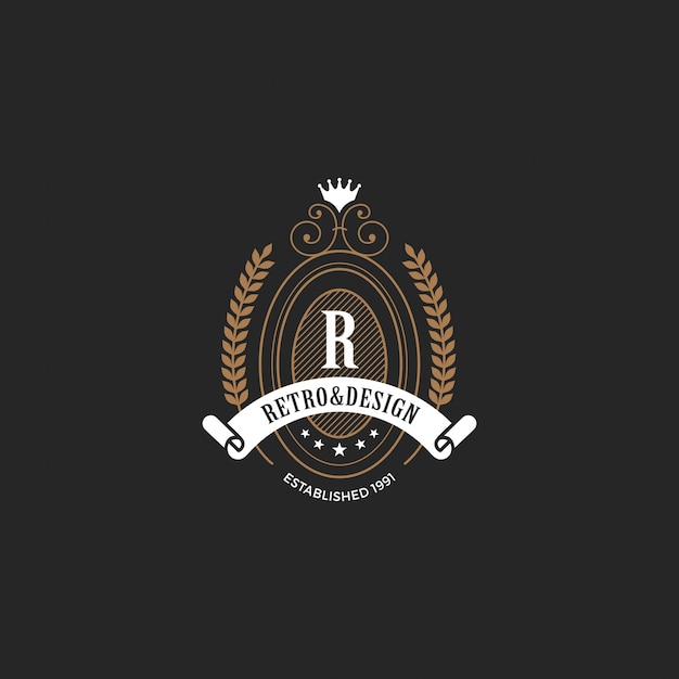 Vetor grátis logotipo do emblema de rótulo vintage.