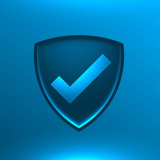 Logotipo do escudo de segurança com marca de verificação para proteger os seus dados e privacidade