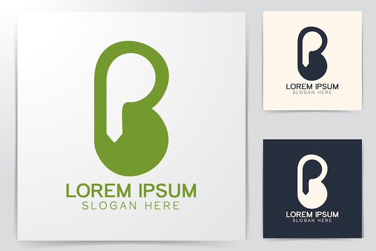 Vetor grátis logotipo do espaço negativo da letra bp inspiração de projetos isolados no fundo branco