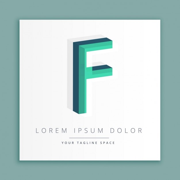 Logotipo do estilo abstrato 3d com a letra f