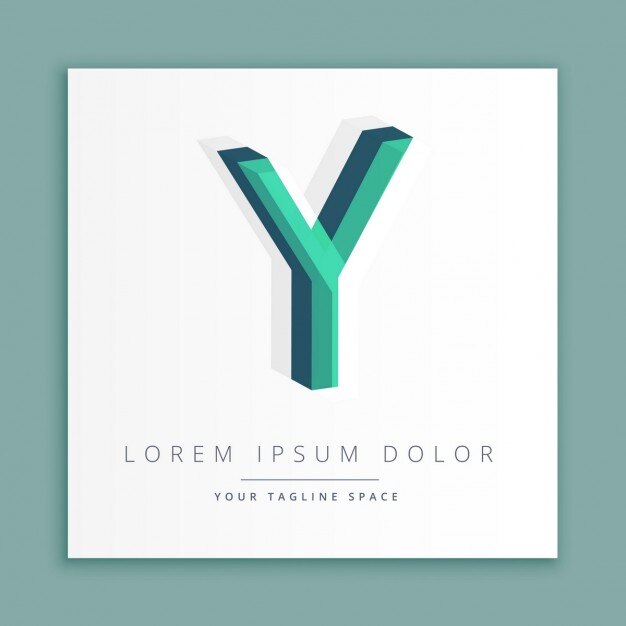 Vetor grátis logotipo do estilo abstrato 3d com letra y