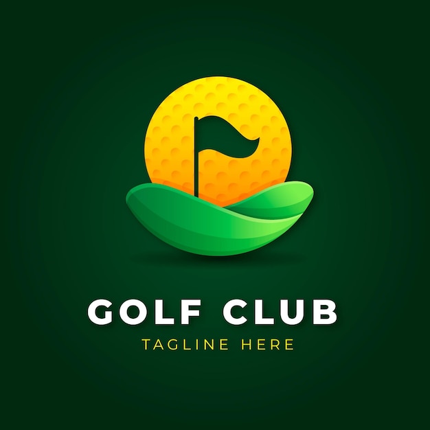 Vetor grátis logotipo do golfe gradiente