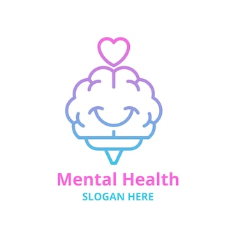 Logotipo do gradiente de saúde mental com slogan