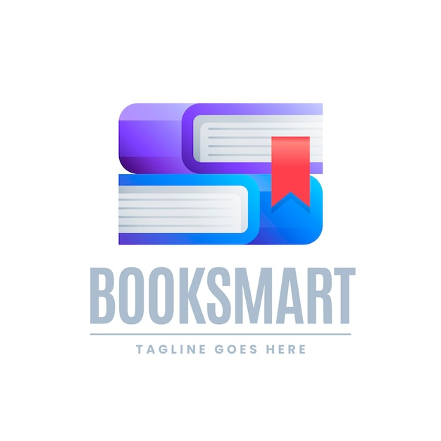 Logotipo do livro gradiente com slogan