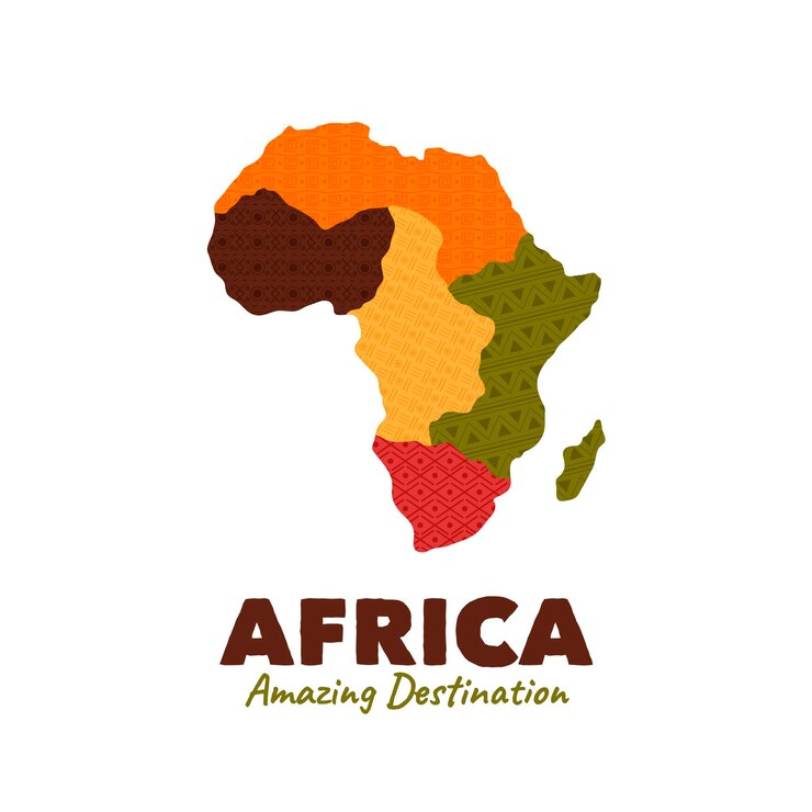 Vetor grátis logotipo do mapa da áfrica com slogan