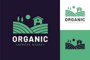 Vetor grátis logotipo do mercado de agricultores de design plano