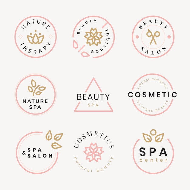 Vetor grátis logotipo do spa de beleza, conjunto de vetores de design moderno criativo