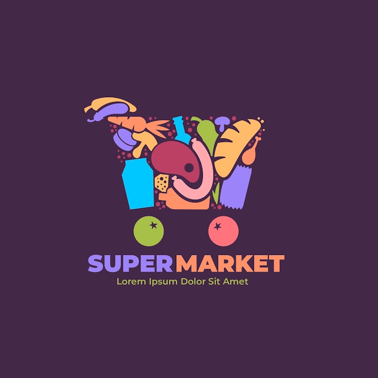 Vetor grátis logotipo do supermercado