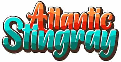 Vetor grátis logotipo do texto da arraia atlântica