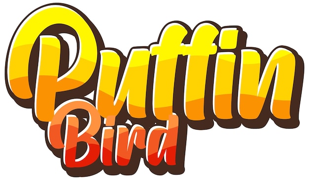 Vetor grátis logotipo do texto do pássaro papagaio-do-mar