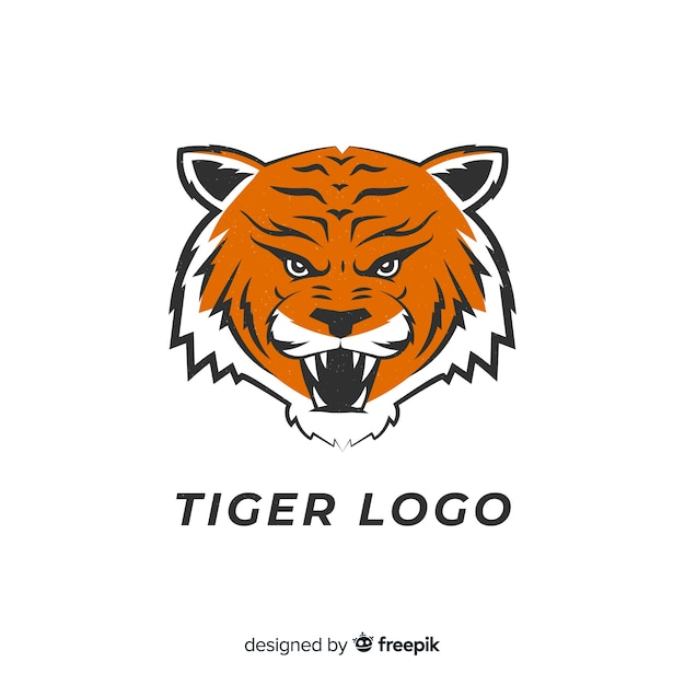 Vetor grátis logotipo do tigre rugindo