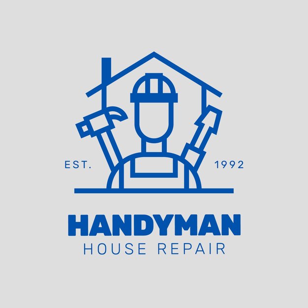 Logotipo do trabalhador manual de design plano