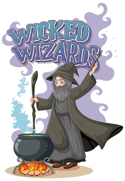 Logotipo do wicked wizards em branco