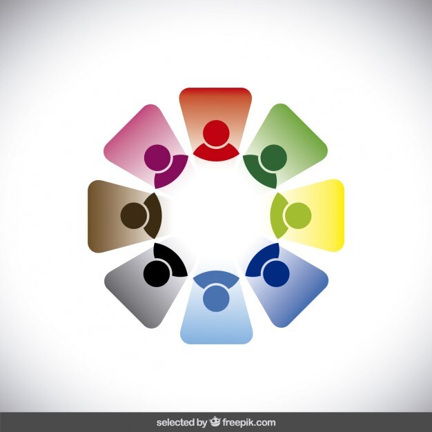 Vetor grátis logotipo feito com formas coloridas