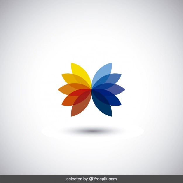 Vetor grátis logotipo floral colorido