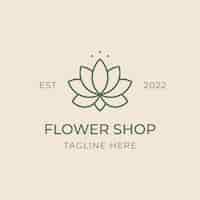 Vetor grátis logotipo floral do logotipo da loja de flores em duotone