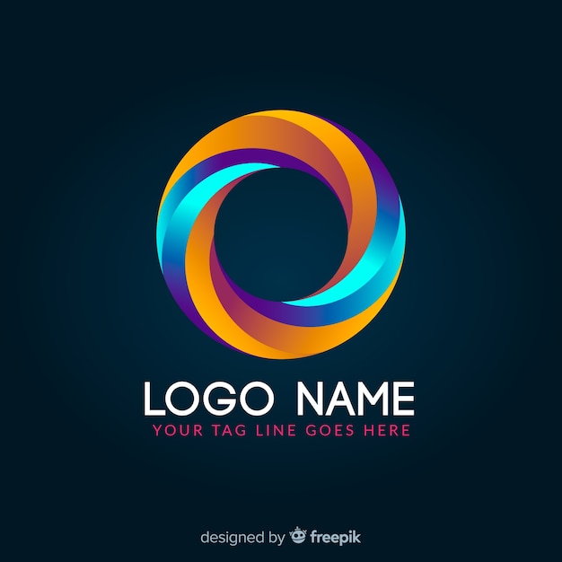 Logotipo geométrico colorido brilhante de gradiente