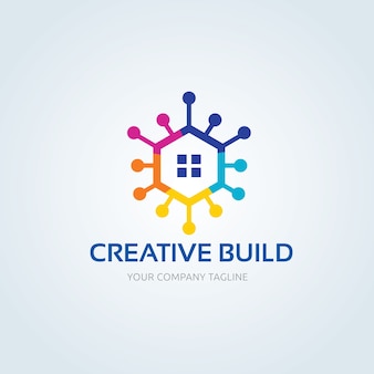 Logotipo imobiliário, logo de construção criativa, propriedade, logo de casa, casa e prédio, modelo de logotipo vetorial