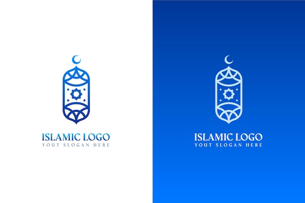 Vetor grátis logotipo islâmico em duas cores
