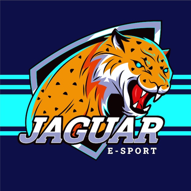 Vetor grátis logotipo jaguar desenhado a mão