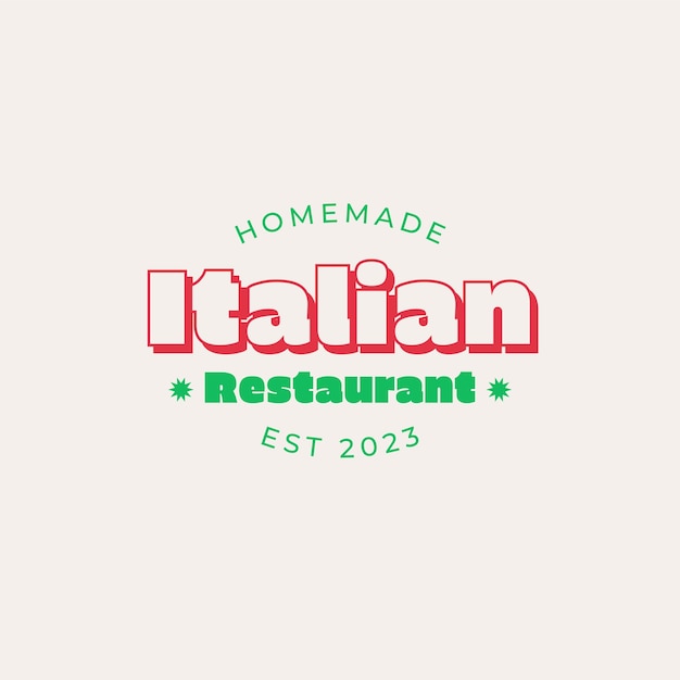 Vetor grátis logotipo legal da tipografia do restaurante italiano
