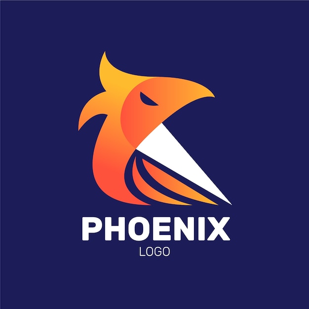 Vetor grátis logotipo minimalista do pássaro phoenix