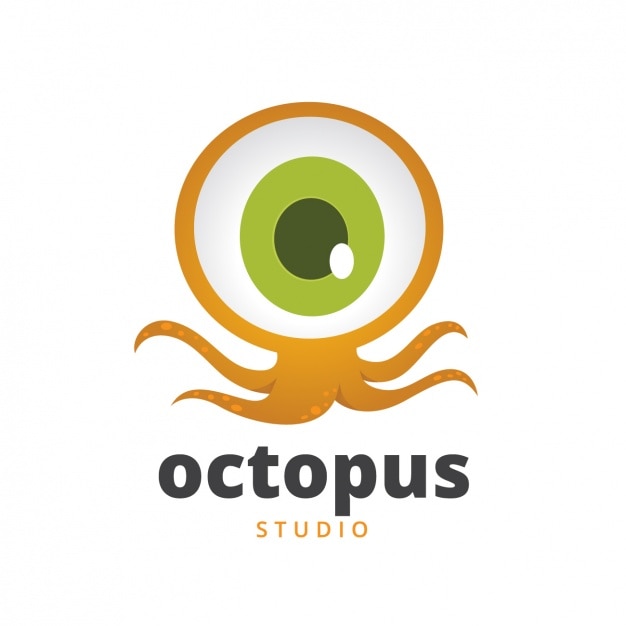 Vetor grátis logotipo modelo octopus