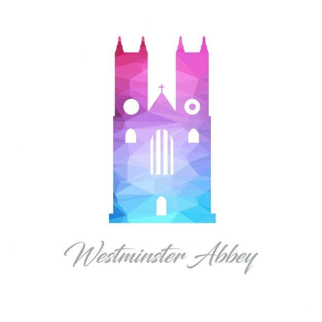 Vetor grátis logotipo monumento abstracta para a abadia de westminster feito de triângulos