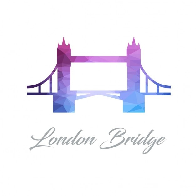 Vetor grátis logotipo monumento abstrato para a ponte de londres feita de triângulos