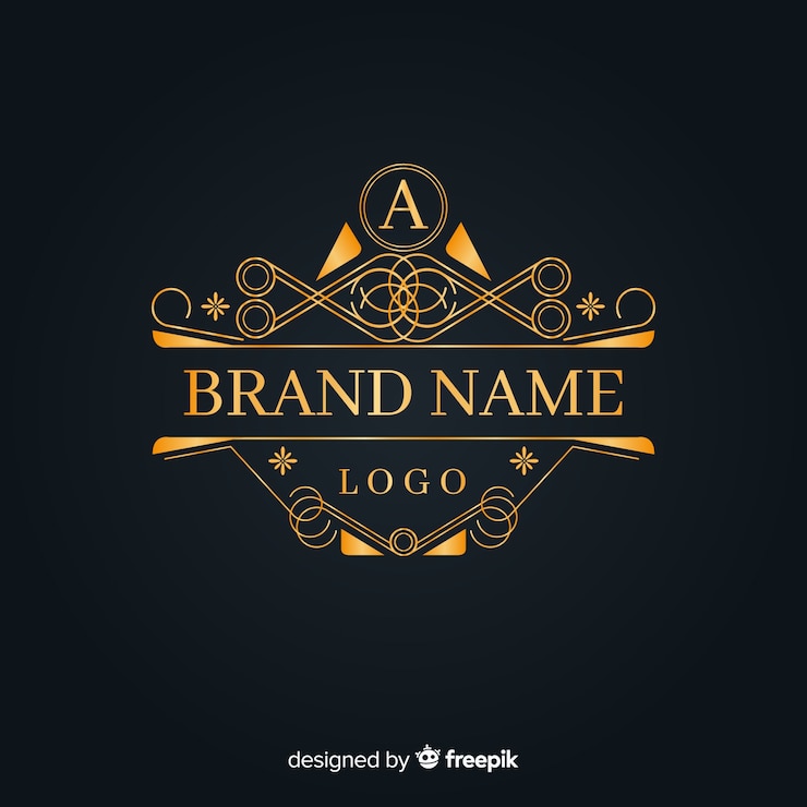 Vetor grátis logotipo ornamental dourado elegante