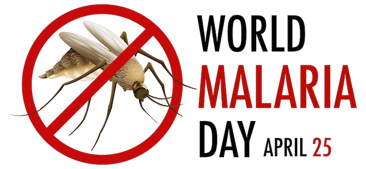 Vetor grátis logotipo ou banner do dia mundial da malária com sinal de mosquito