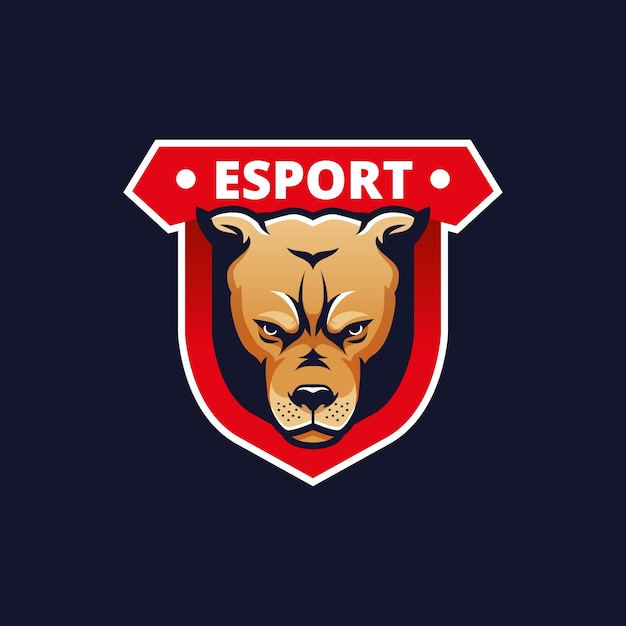 Logotipo pitbull esport desenhado a mão