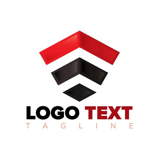 Vetor grátis logotipo poligonal abstrata em preto e vermelho