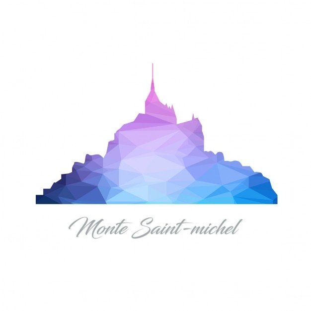 Vetor grátis logotipo polígono monte saintmichel