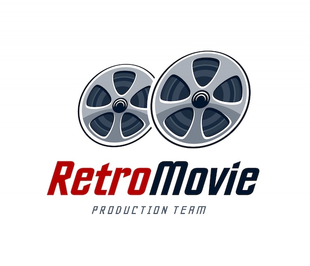 Vetor grátis logotipo retro do filme