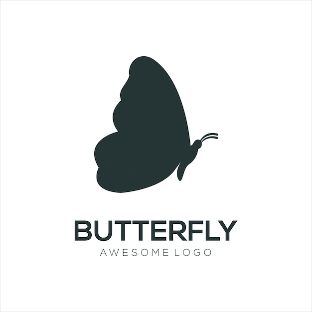 Vetor grátis logotipo silhueta borboleta
