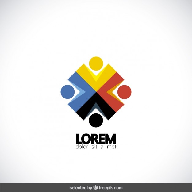 Logotipo transversal colorido abstrato