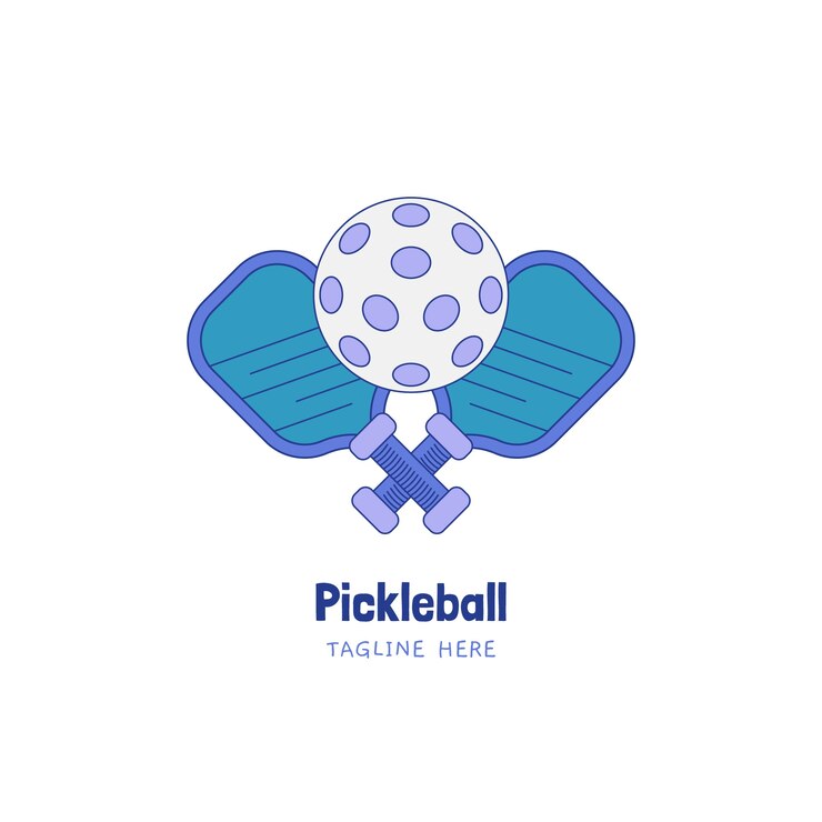 Vetor grátis logotipo vintage de pickleball de design plano