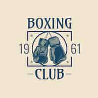 Vetor grátis logotipo vintage do boxe