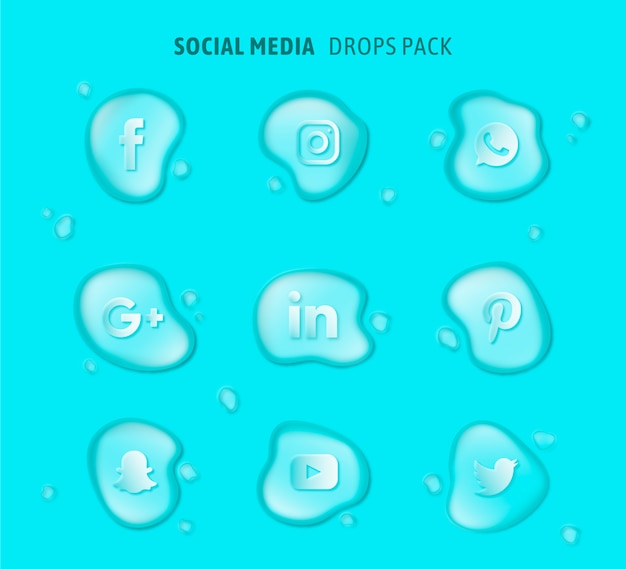 Logotipos de mídia social pacote vector