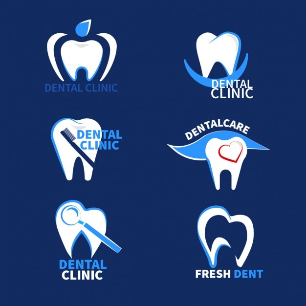 Vetor grátis logotipos dentais