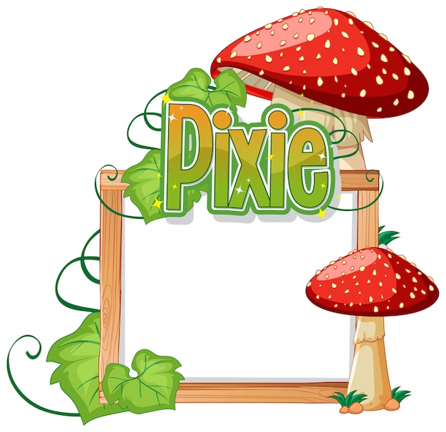 Vetor grátis logotipos pixie com moldura em branco