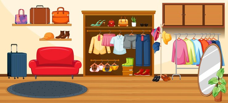 Vetor grátis loja de roupas da moda